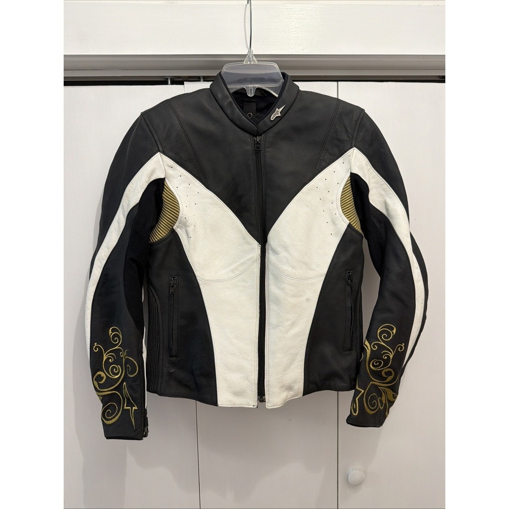 Alpinestars Stella Anouke Leather Motorcycle Jacket Women Sz EU 44, US 8